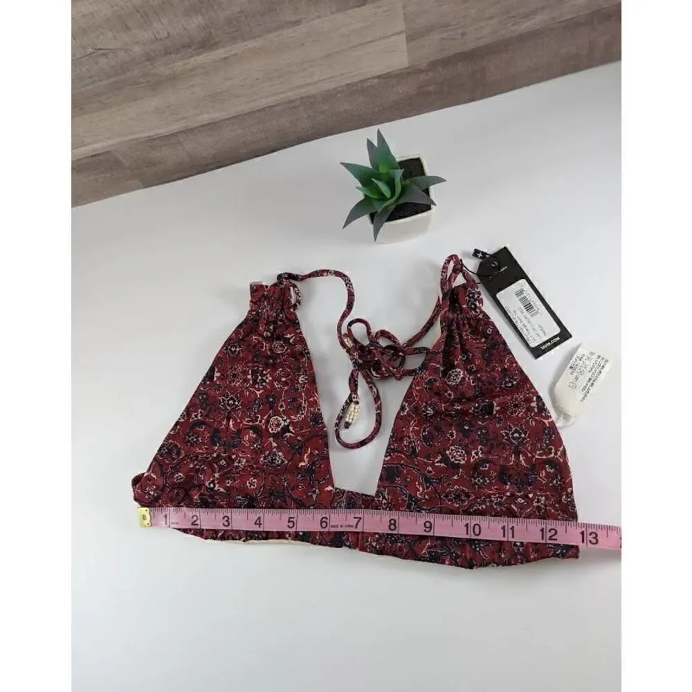 Tavik Lily Triangle Red Swim Bikini Top